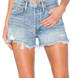 Agolde Parker denim shorts in swapmeet - Aritzia